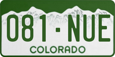 CO license plate 081NUE