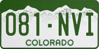 CO license plate 081NVI