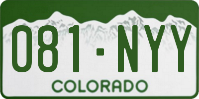CO license plate 081NYY