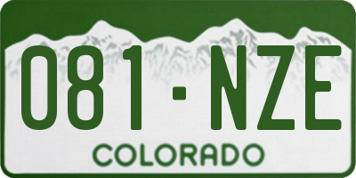 CO license plate 081NZE