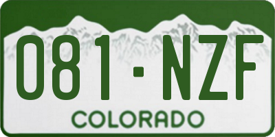 CO license plate 081NZF