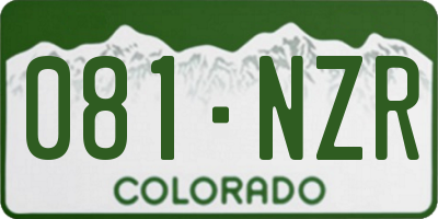 CO license plate 081NZR