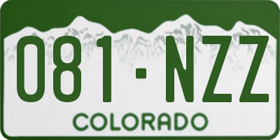 CO license plate 081NZZ