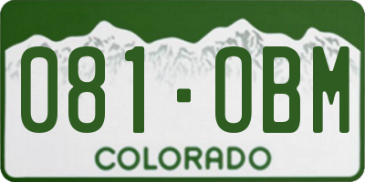 CO license plate 081OBM