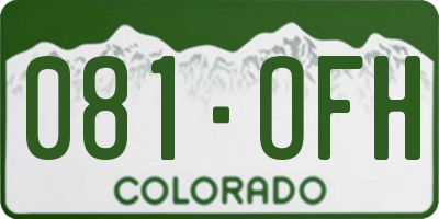 CO license plate 081OFH