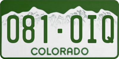 CO license plate 081OIQ