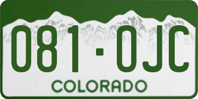 CO license plate 081OJC