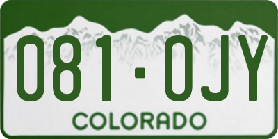CO license plate 081OJY