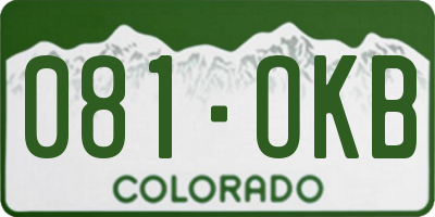 CO license plate 081OKB