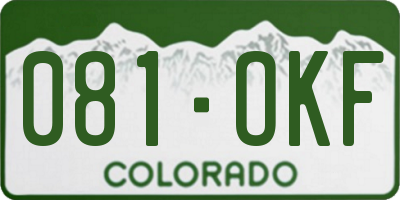 CO license plate 081OKF