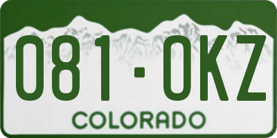 CO license plate 081OKZ