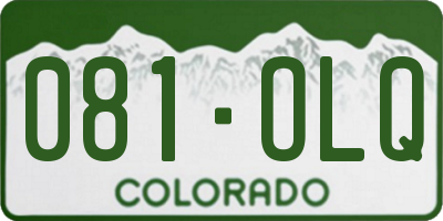 CO license plate 081OLQ