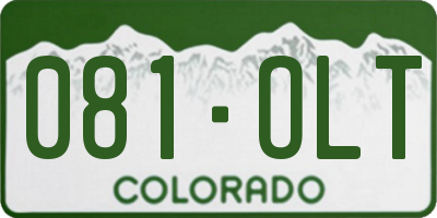 CO license plate 081OLT
