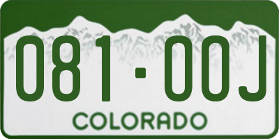 CO license plate 081OOJ