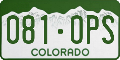 CO license plate 081OPS