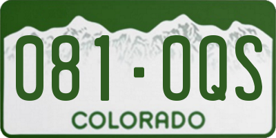 CO license plate 081OQS