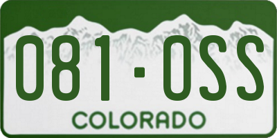 CO license plate 081OSS