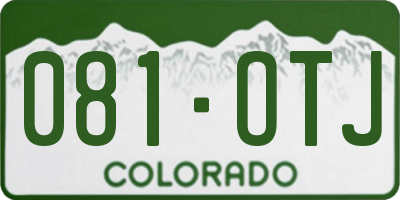 CO license plate 081OTJ