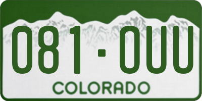 CO license plate 081OUU