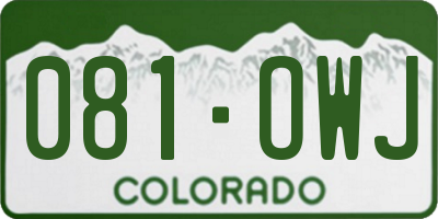 CO license plate 081OWJ