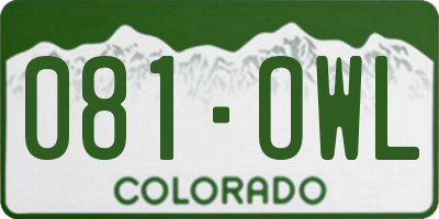 CO license plate 081OWL
