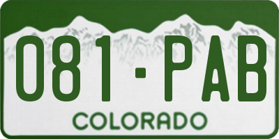CO license plate 081PAB