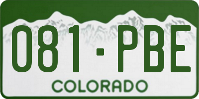 CO license plate 081PBE