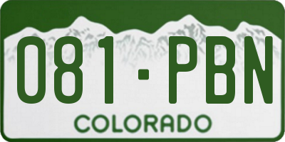 CO license plate 081PBN