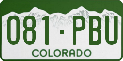 CO license plate 081PBU