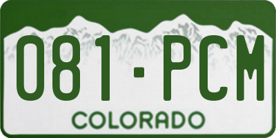 CO license plate 081PCM