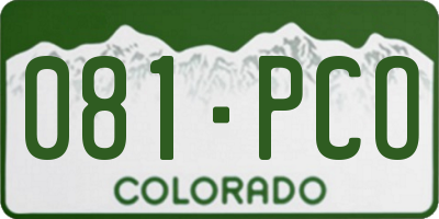 CO license plate 081PCO