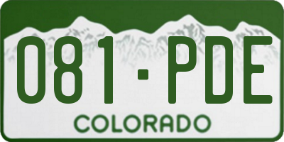 CO license plate 081PDE