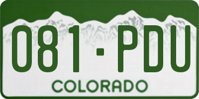 CO license plate 081PDU