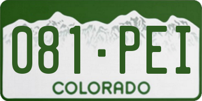 CO license plate 081PEI