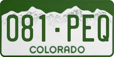 CO license plate 081PEQ
