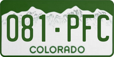 CO license plate 081PFC