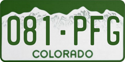 CO license plate 081PFG