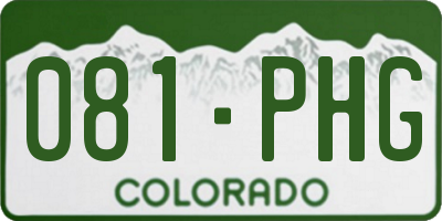 CO license plate 081PHG