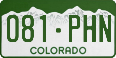 CO license plate 081PHN