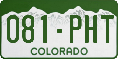 CO license plate 081PHT