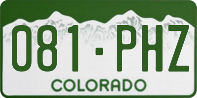 CO license plate 081PHZ