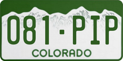 CO license plate 081PIP