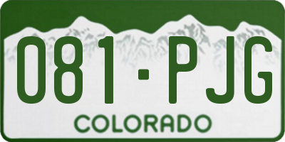 CO license plate 081PJG