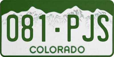 CO license plate 081PJS