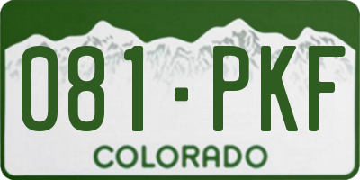 CO license plate 081PKF