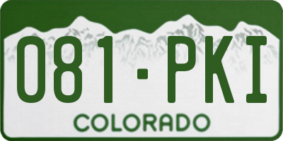 CO license plate 081PKI