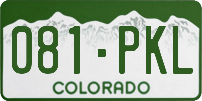 CO license plate 081PKL