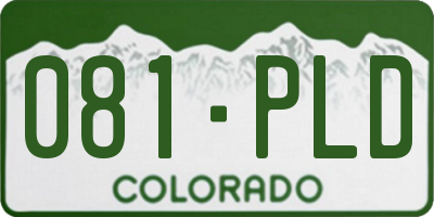 CO license plate 081PLD