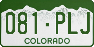 CO license plate 081PLJ