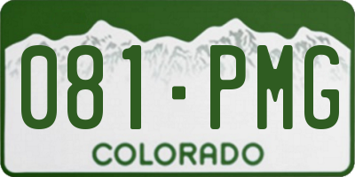 CO license plate 081PMG